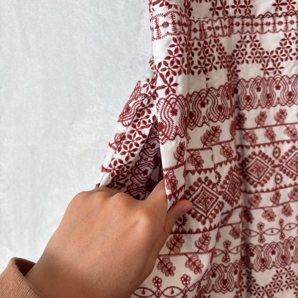 Antonio Melani white brown embroidered Dress size 10 - Picture 5 of 9
